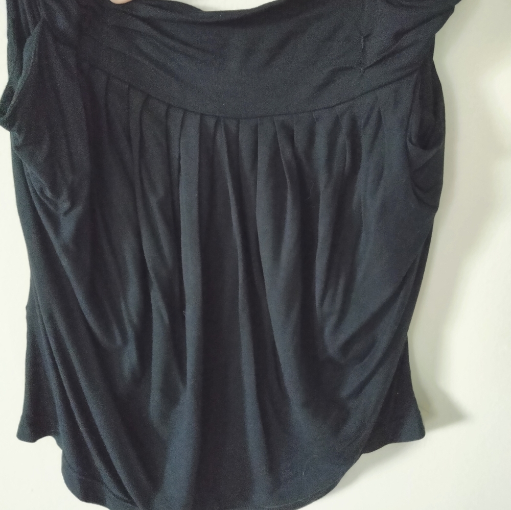BCBG MaxAzria Black Pleated Stretch Miniskirt